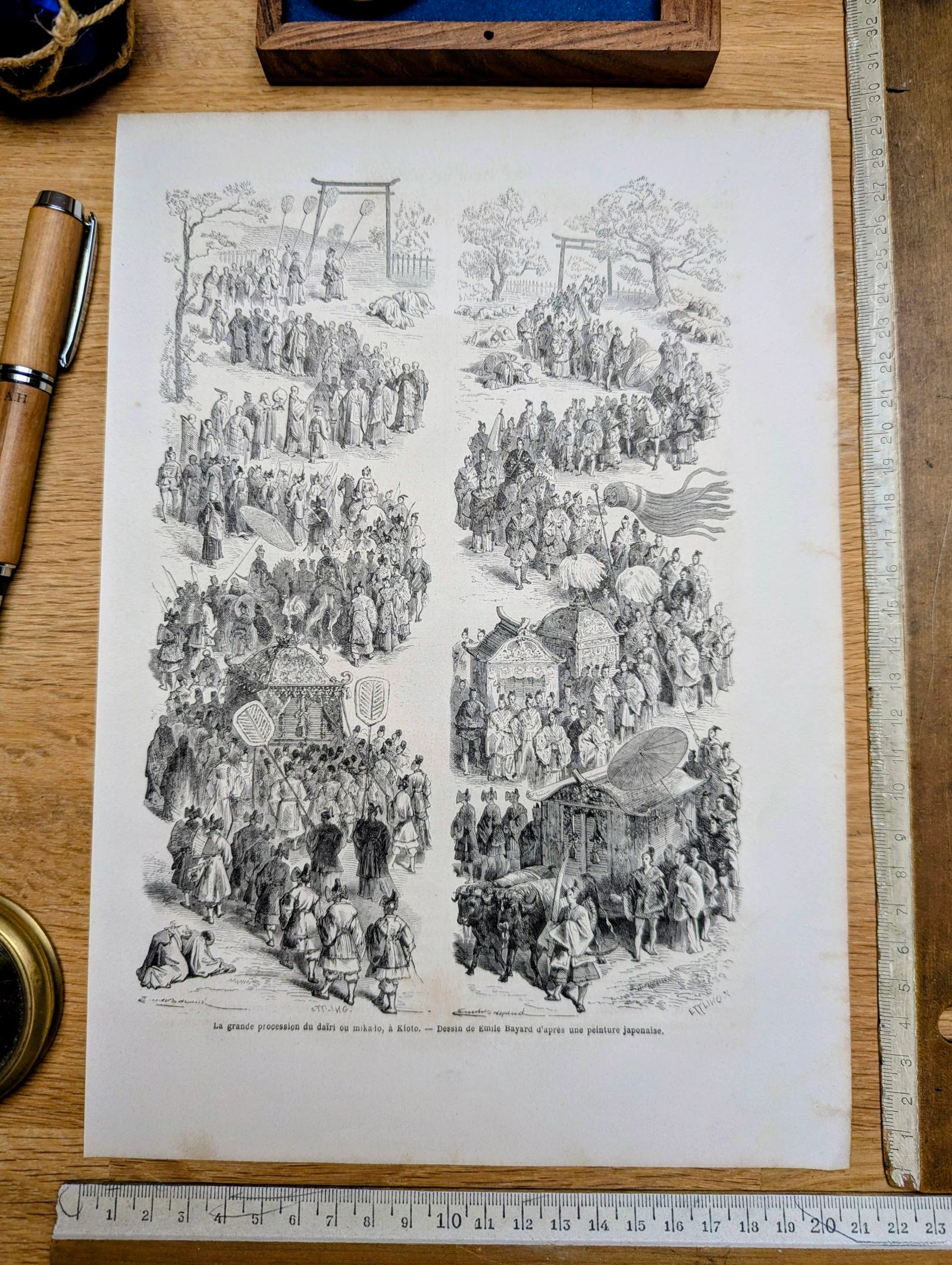 La grande procession du Mikado, Japon . Illustration imprimée en 1866.